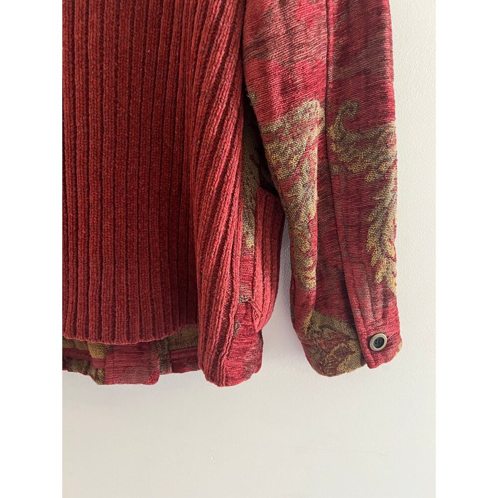 Susan Bristol Tapestry Button Down Collared Jacket Wearable Art Floral Small JL - Picture 5 of 8